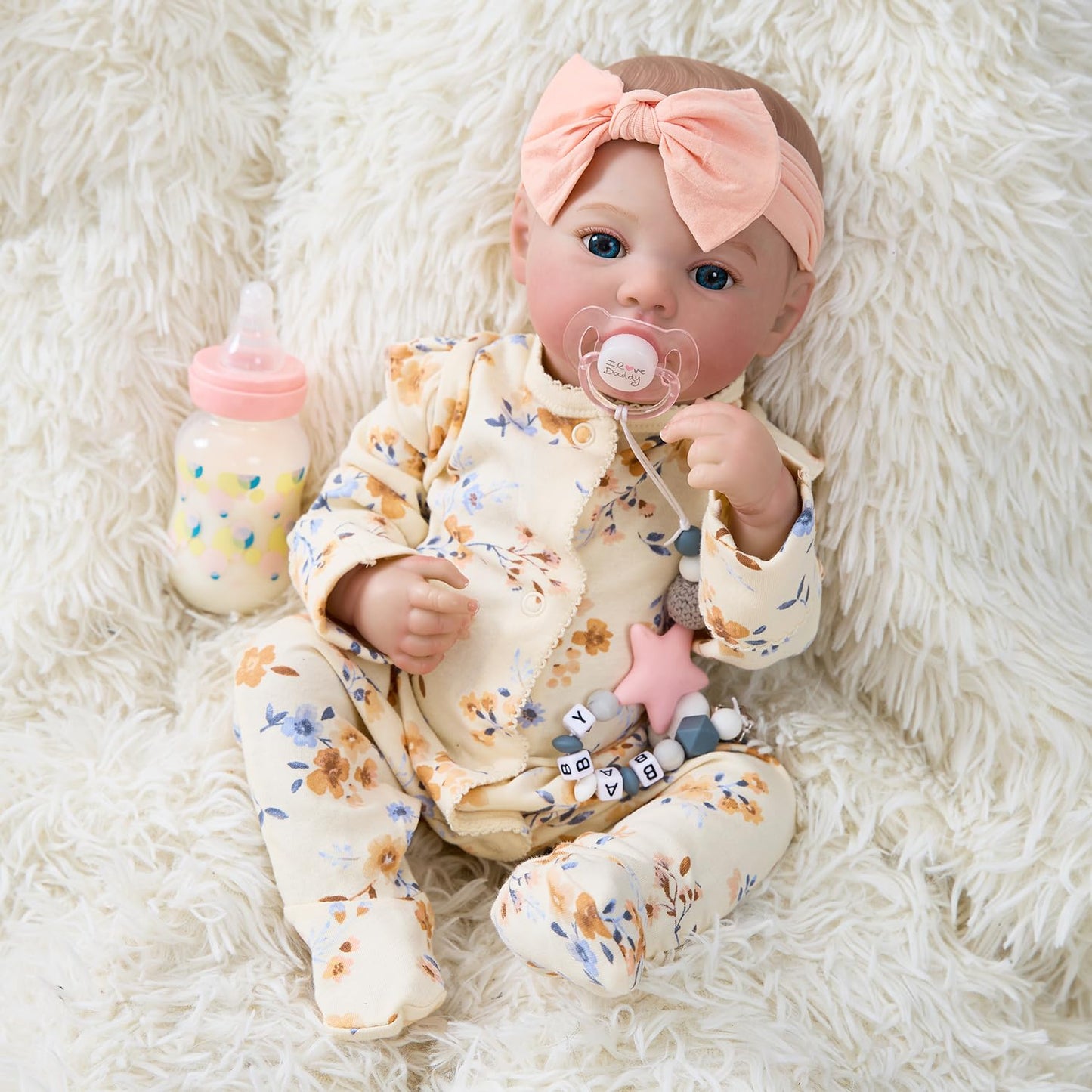 Myrebaby 17' Realistic And Cute Reborn Baby Girl Zoey Opened Her Eyes, Handmade Lifelike Reborn Doll, Advanced Painted Vinyl Gift Set For Kids Age 3+