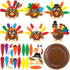 Sanixin 24 Sets Thanksgiving DIY Turkey Craft Kits Fall Make a Turkey Crafts Thanksgiving Decorations Stickers Arts and Crafts f