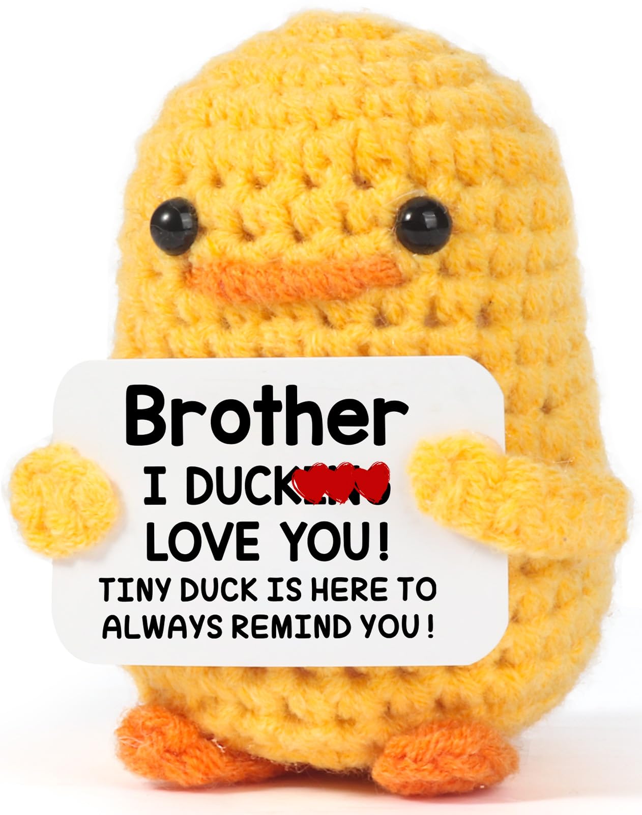 Mbl Funny Birthday Gifts For Brother - Handmade Small Cute Cool Crochet Duck Present For Big Little Bro Easter Graduation Stocki