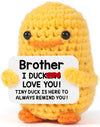 Mbl Funny Birthday Gifts For Brother - Handmade Small Cute Cool Crochet Duck Present For Big Little Bro Easter Graduation Stocki