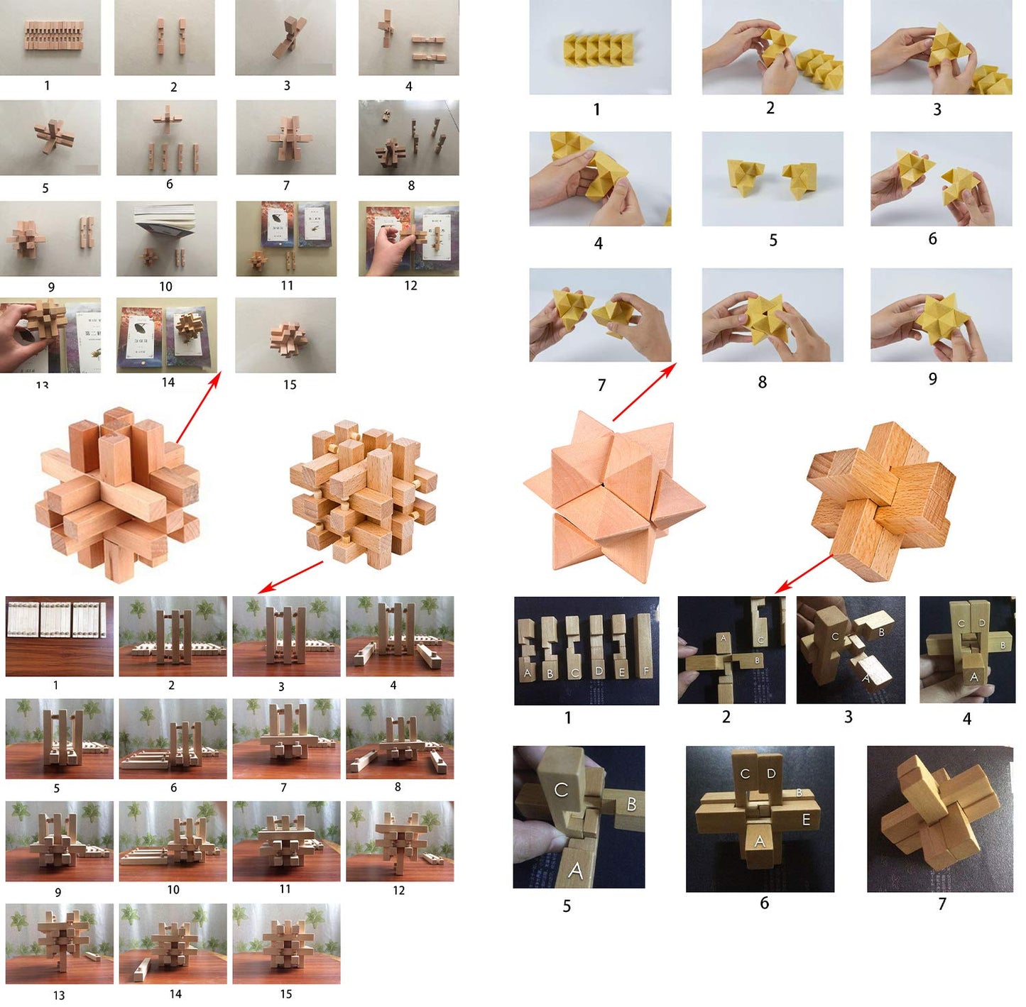 18 Pack Wooden Brain Teaser Puzzles Wooden Burr Puzzles Brain Teaser Puzzle With Gift Packing Box Magic Puzzle Games Toys For Kids And Adults By Ahyuan (Natural Wood)