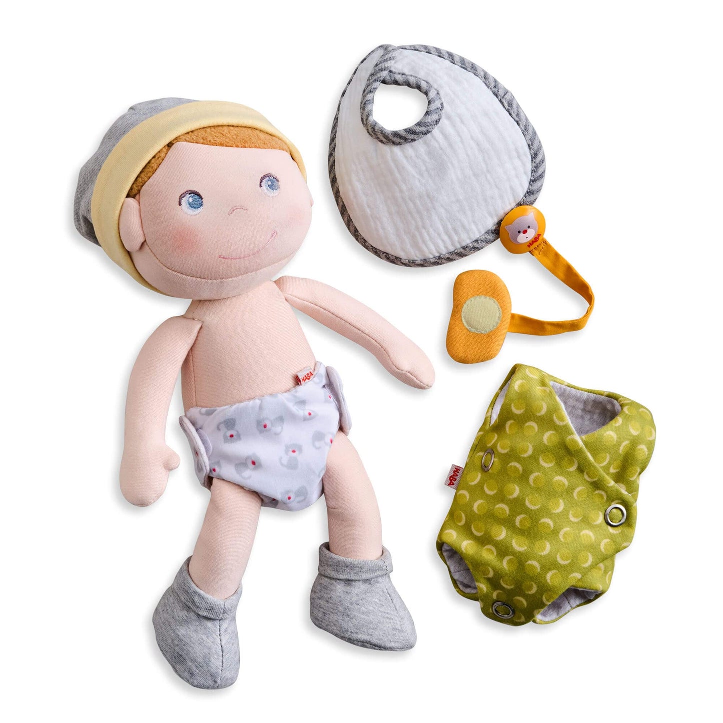 Haba Soft Doll Maxime Baby Doll Accessories Set - Machine Washable Plush Toys For 2 Year Old Girl And Boy - 11 ½“ Gift Set For Early Learning And Role Playing Skills
