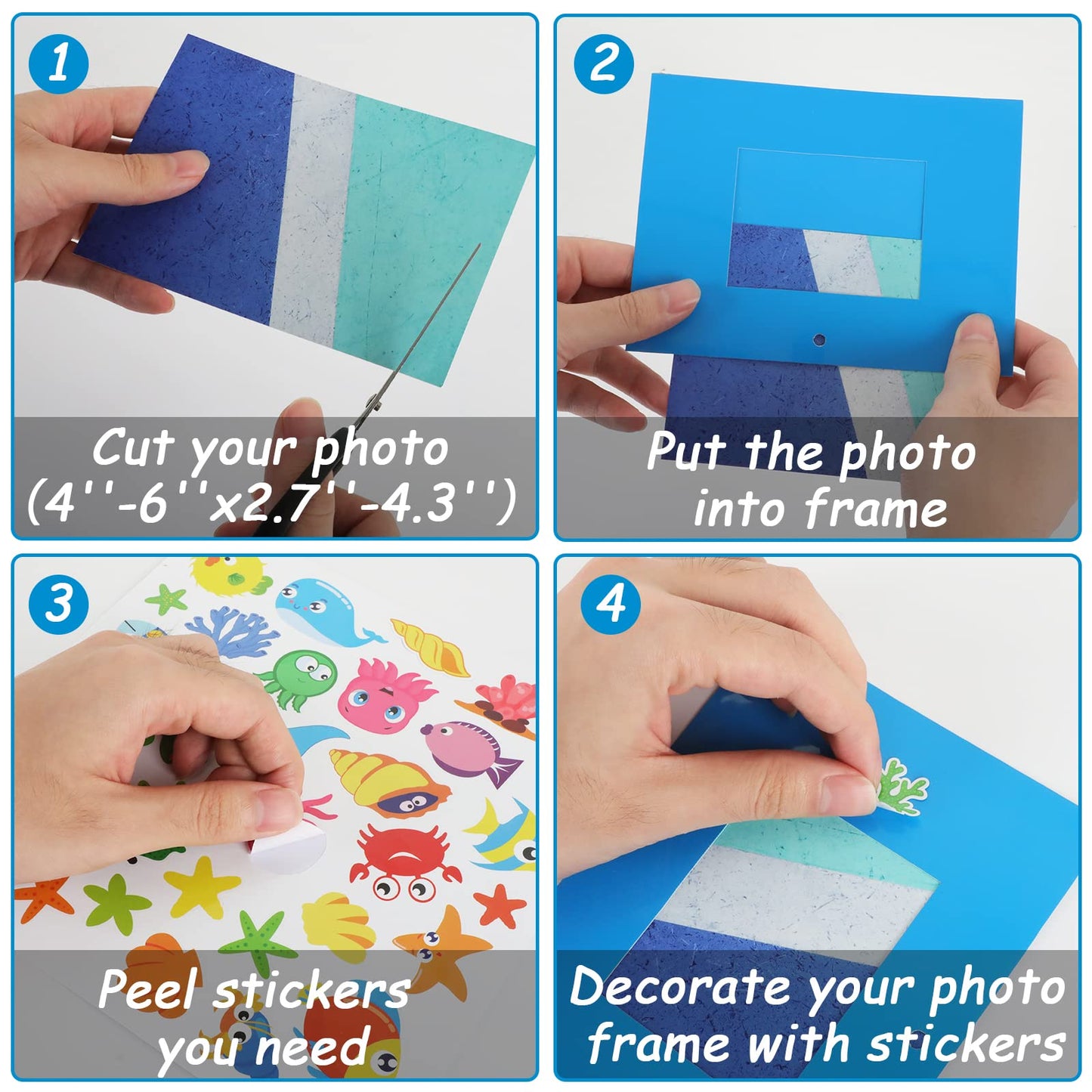 Chiazllta 30 Pcs Summer Under The Sea Craft Kits For Kids Preschool Ocean Animal Diy Picture Frame Crafts Kindergarten Back To S