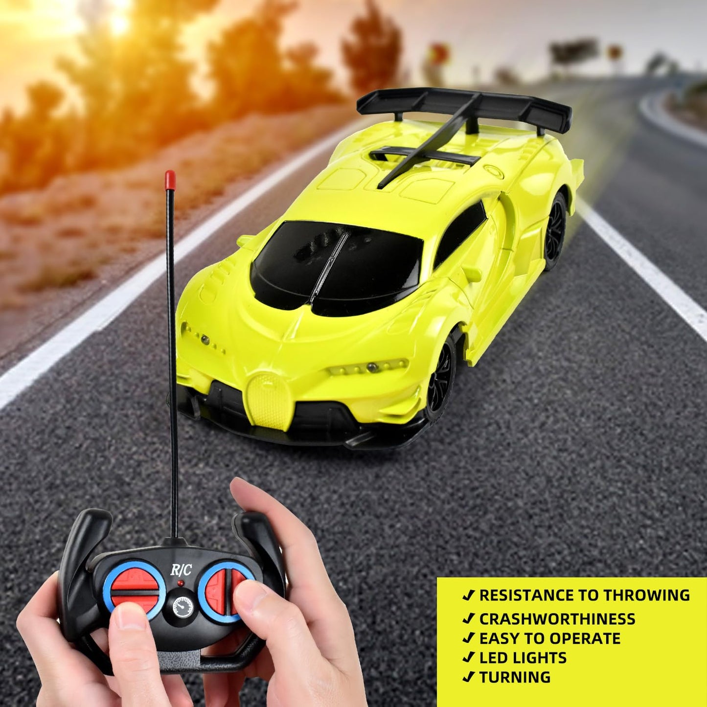 Tuko Remote Control Car Toys, RC Toys for 3+ Years Old Boy and Girl Gift (Yellow)
