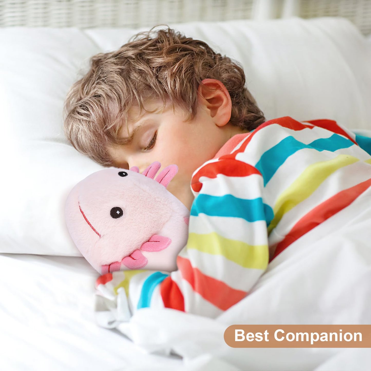 Suzzipals Coolable Heatable Axolotl Plush, Axolotl Stuffed Animal Heating Pad For Period Cramps, Pain And Stress, Lavender Scent