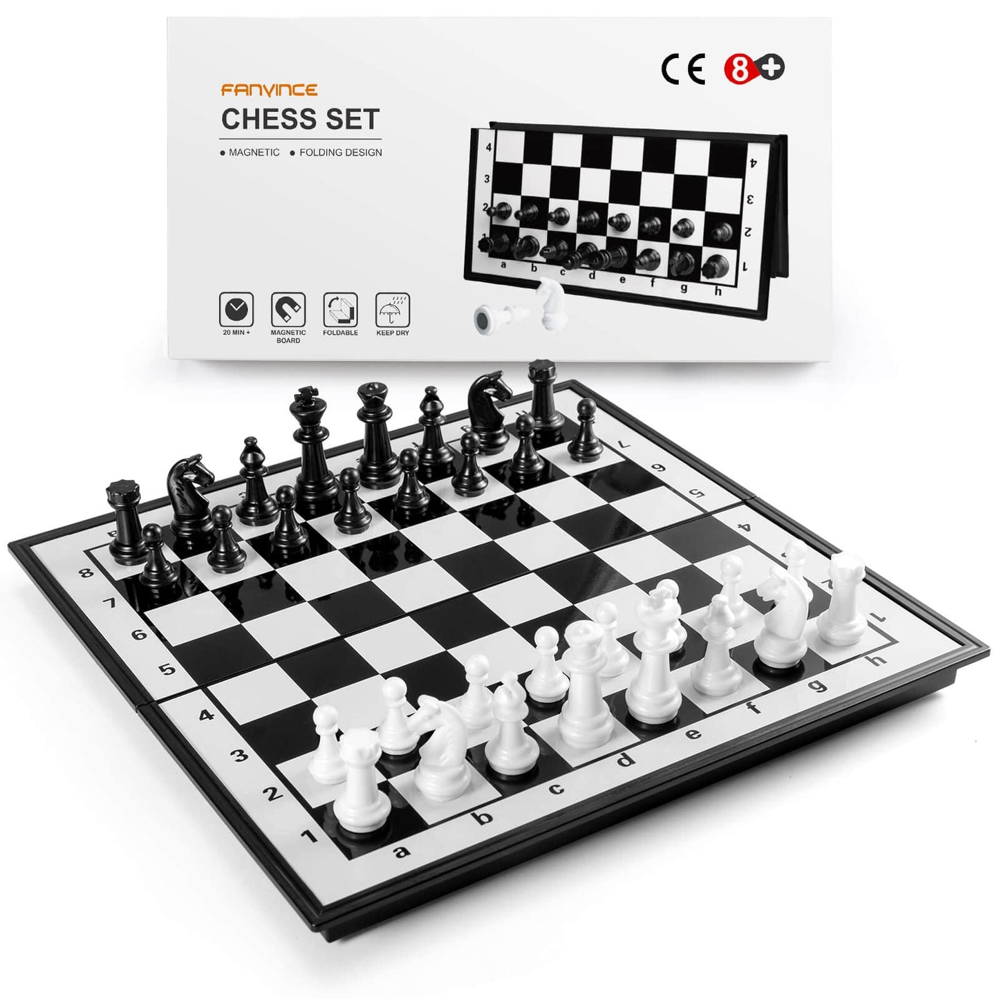 Chess Sets Travel Board Games: Magnetic Folding Chess Board With Instructions Teen Gifts Family Games Educational Toys For Kids And Adults 9.5 Inch