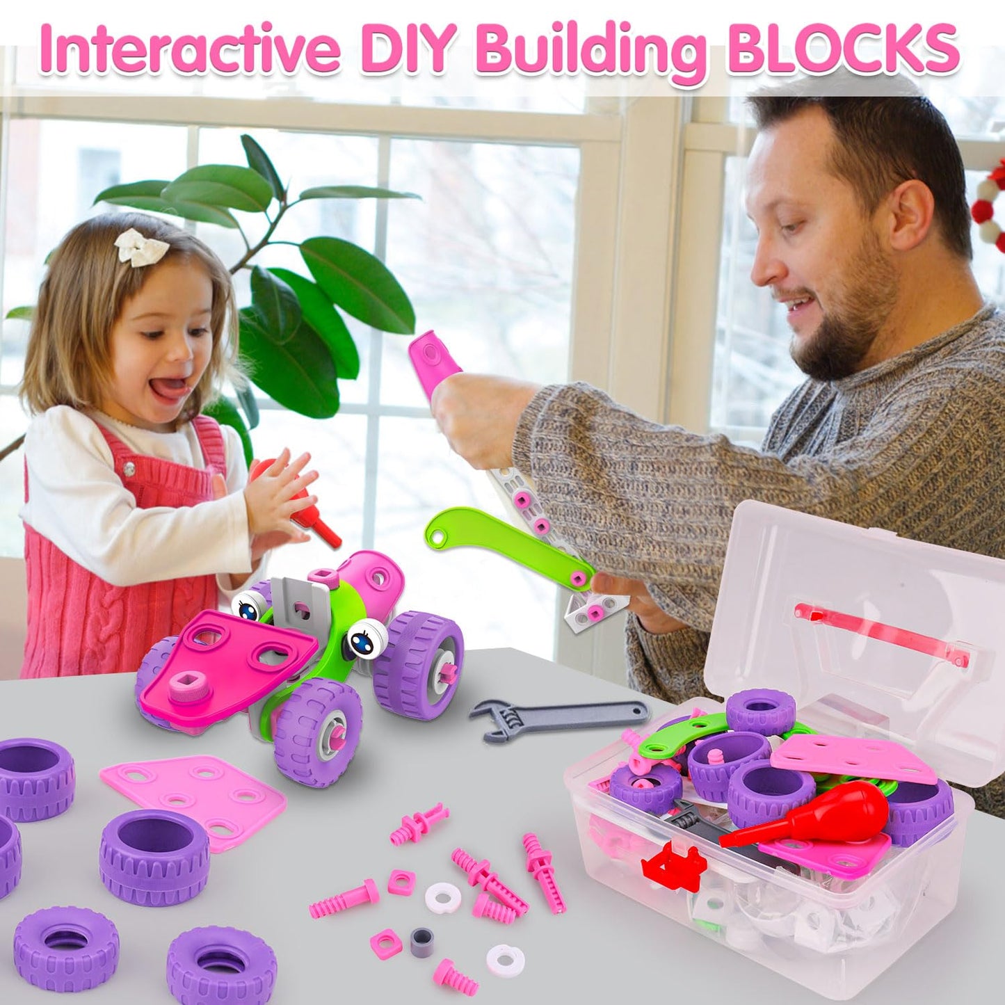 Stem Toys For 4 5 6 7 8+ Year Old Girl Birthday Gifts Pink Educational Building Toys For Kids Ages 4-8 5-7 8-10 Stem Activities Construction Toy For Girls 4-6 6-8 Creative Games Easter Idea Gift