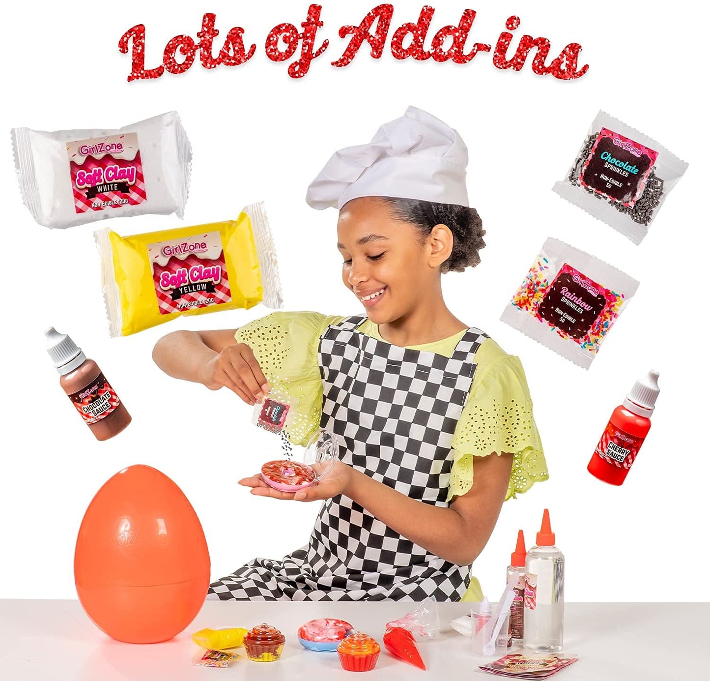 GirlZone Butter Slime Bakery Kit - 16 Piece Set, Cake Scented, Red Plastic Slime Making Kit, Fun Gift Idea, Model B09K1FTHPN