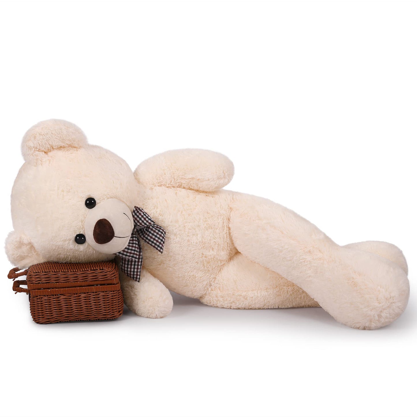 Giant Teddy Bear Stuffed Animals Plush Toy Life Size Big White Plush Teddy Bear For Kids Girlfriend, Soft Stuffed Bear Animals For Birthday Valentine'S Anniversary Christmas(120Cm/47Inch, White)