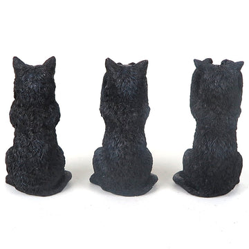Veronese Design 4 Inch Black Kittens Hear Speak See No Evil Resin Figurine Miniature
