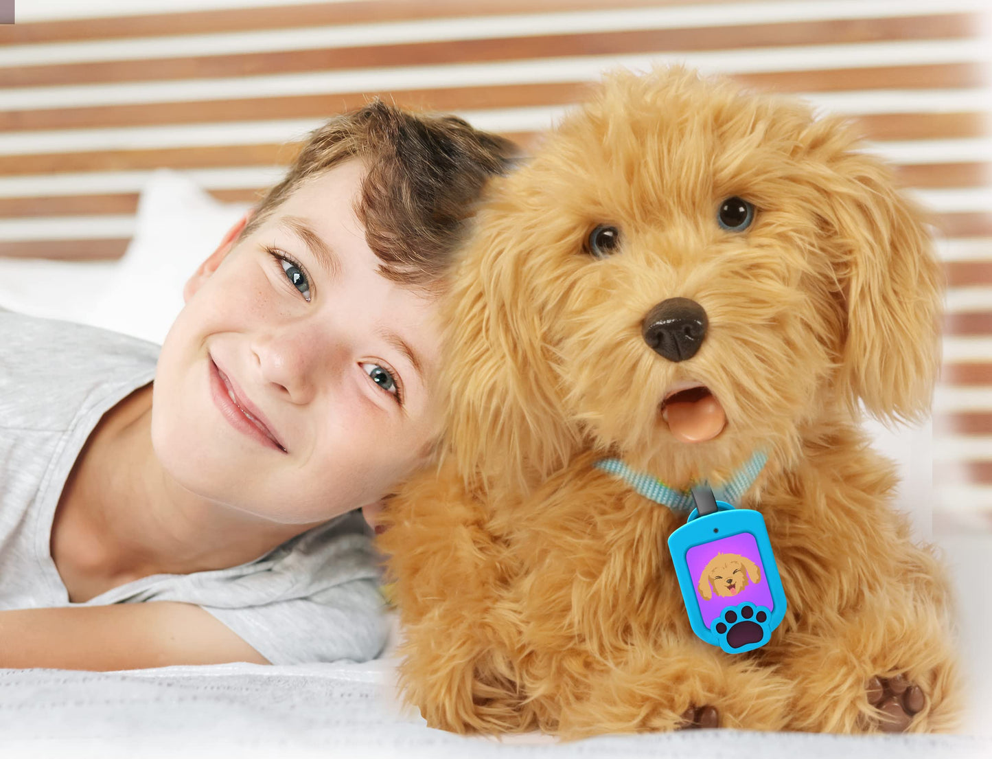 Sky Rocket My Fuzzy Friend Moji Interactive Labradoodle - Plush Interactive Dog Toy For Boys And Girls, Loveable And Lifelike Co