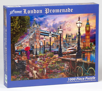 Vermont Christmas Company 1000 Piece Jigsaw Puzzle - London Promenade - Copper Material