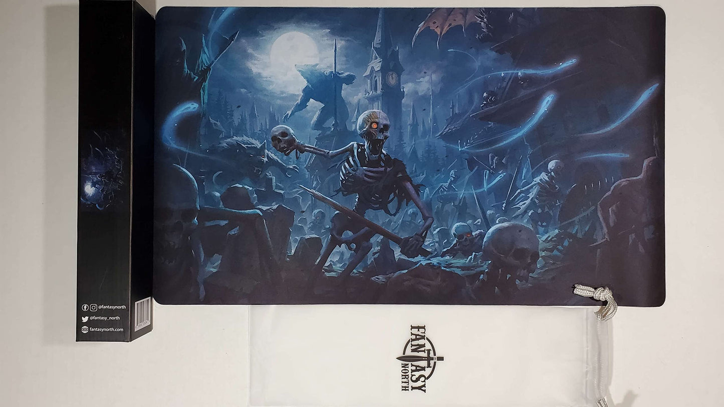Fantasy North - The Midnight Hour - Tcg Trading Card Game Playmat And Mouse Pad - 24 X 14 Inches - Perfect For Magic Mtg Command