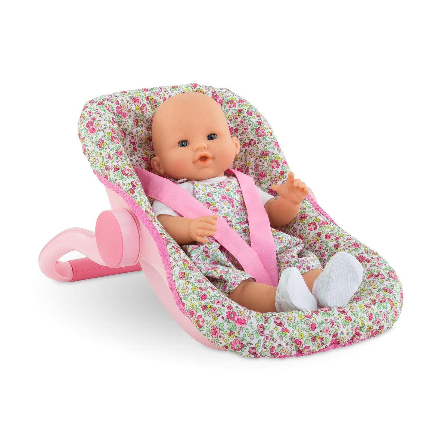 Corolle Baby Doll Carrier And Bed With Rotating Handle And Straps - Mon Grand Poupon Accessories Fit 14' And 17' Dolls, For Kids Ages 3 Years And Up, Floral