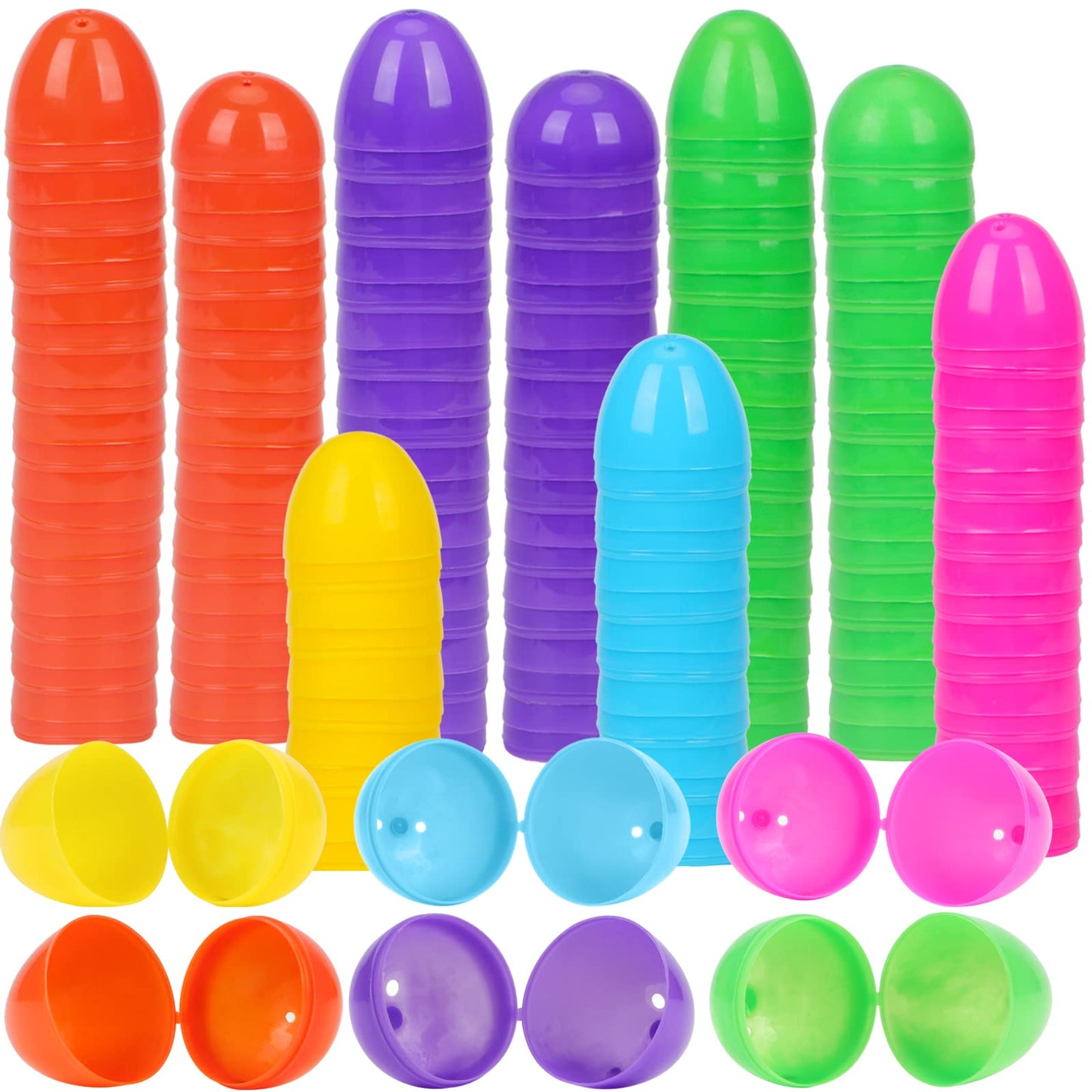 Gaboss 300 Count Plastic Easter Eggs, 2.4 Fillable Eggs For Hunt, Basket Stuffers Fillers, Theme Party Favor Decoration, Classro