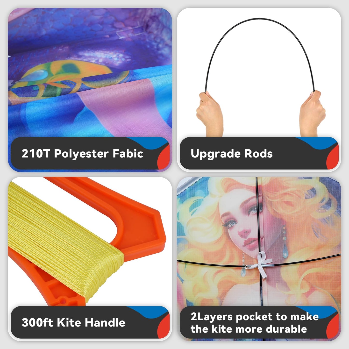 Sgftre Mermaid Kites For Kids Ages 8-12 Easy To Fly
