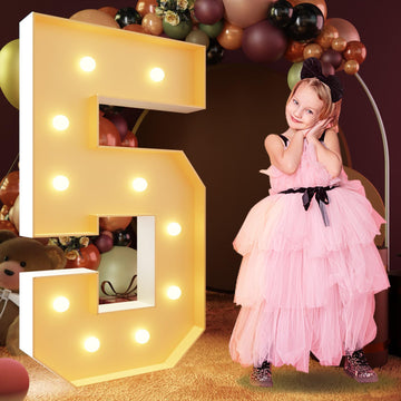 Imprsv 4Ft Marquee Numbers, Light Up Numbers For 15Th 50Th Birthday Decorations, Marquee Light Up Letters Anniversary Party Deco