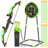 Kids Bow And Arrow Set With Led Flash Lights, 10 Suction Cup Arrows, Quiver And Fluorescence Standing Target-Perfect Indoor And