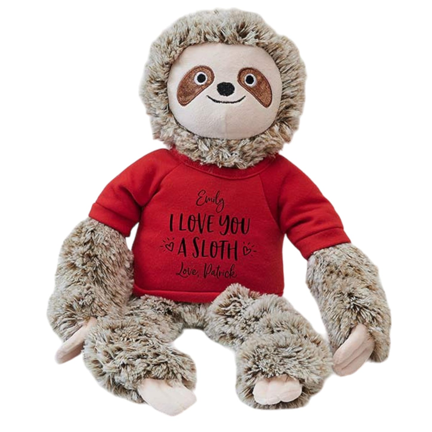 Personalization Universe ''I Love You A Sloth Plush Sloth Stuffed Animal Toy, Customizable With Name And Sentiment, Punny Valent
