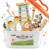 LOOIKOOS Baby Musical Instruments Set - Montessori Wooden Toys, Neutral Colors, Xylophone for Toddlers 1-3