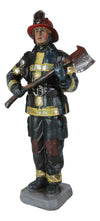 Ebros Gift Fireman In Full Suit Bunker Gear And Air Tank Holding An Axe Figurine 11' Tall Civil Service Hero Freedom Fire Fighter Decorative Sculpture 911 Emergency Fire Man Brigade