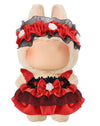 Unique Clothes Set for 17cm Dolls - Cool Red Lace Dress & Headband Outfit Accessories for Dress Up Dolls Play & Collector Displa