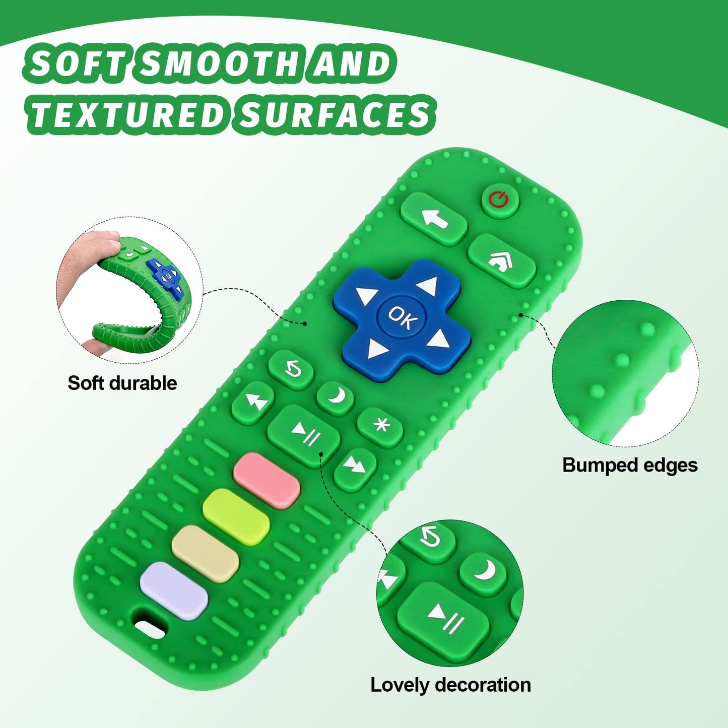 Fu Store Black Silicone Teething Toys For 0-12 Momths 3-24 Months Infant Toddlers Remote Control Shape Teethers For Babies Chew Toys Relief Soothe Babies Gums Set Dishwasher And Refrigerator Safe