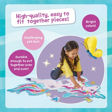 Peaceable Kingdom Shimmery Unicorn Floor Puzzle, Cardboard, 1 EA, Model PZ21