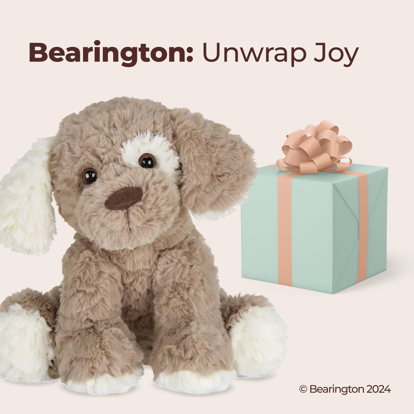 Bearington Beige And Brown Dog 11 Inch Stuffed Dog - Puppy Stuffed Animal - Plush Dog