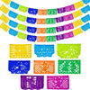 Day of The Dead Mexican Party Decorations - Dia de Los Muertos Papel Picado Tissue Paper Banner Set (12.5 Ft x 4, 50 Ft Total) H