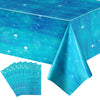 Tiamon 6 Pcs Underwater Bubbles Table Cover Ocean Waves Tablecloth Bubble Water Print Plastic Table Cover For Under The Ocean Be