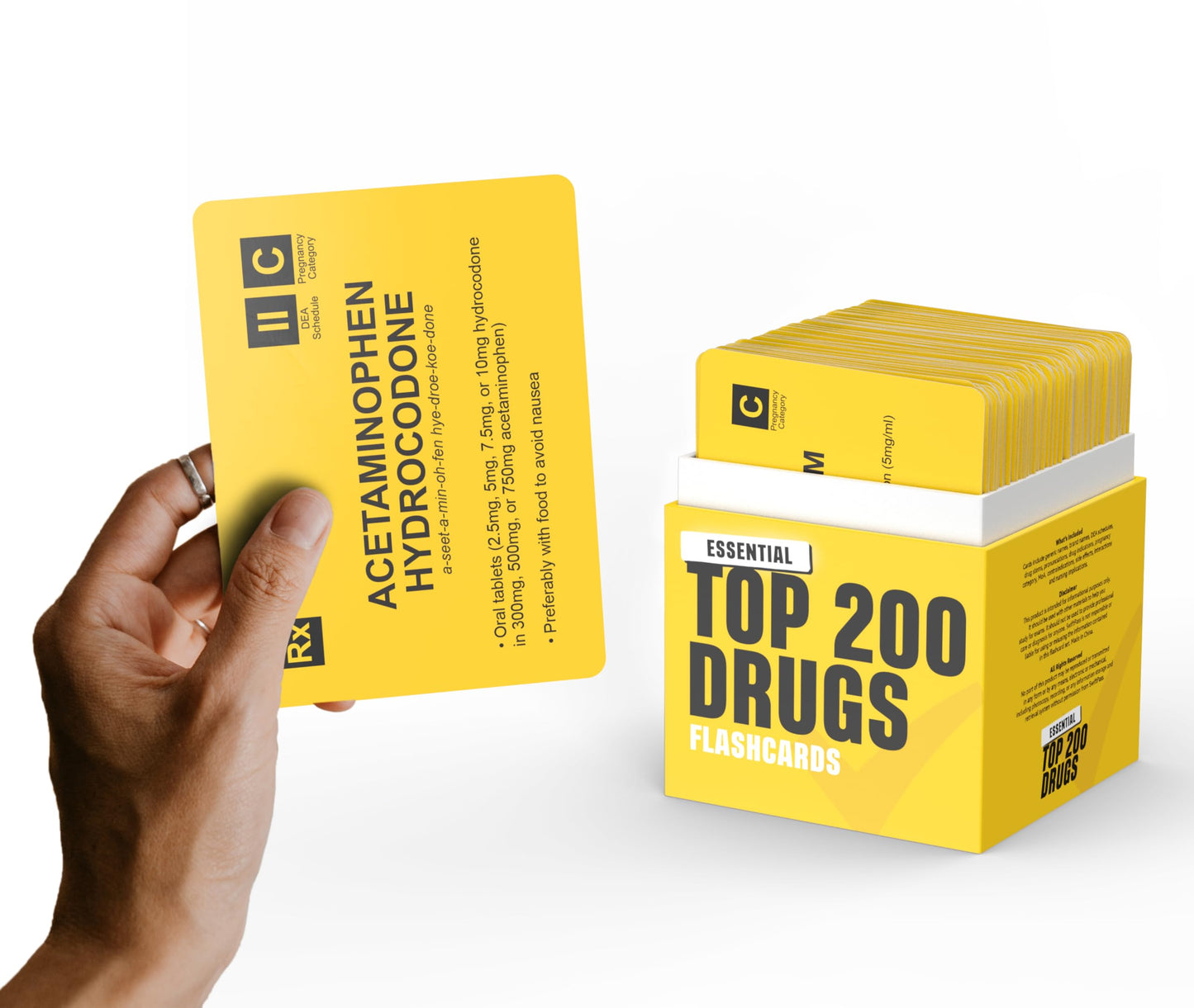 SwiftPass Top 200 Drugs Flashcards - Pharmacology Study Cards, Medium Size, Cardstock, Model SP-01