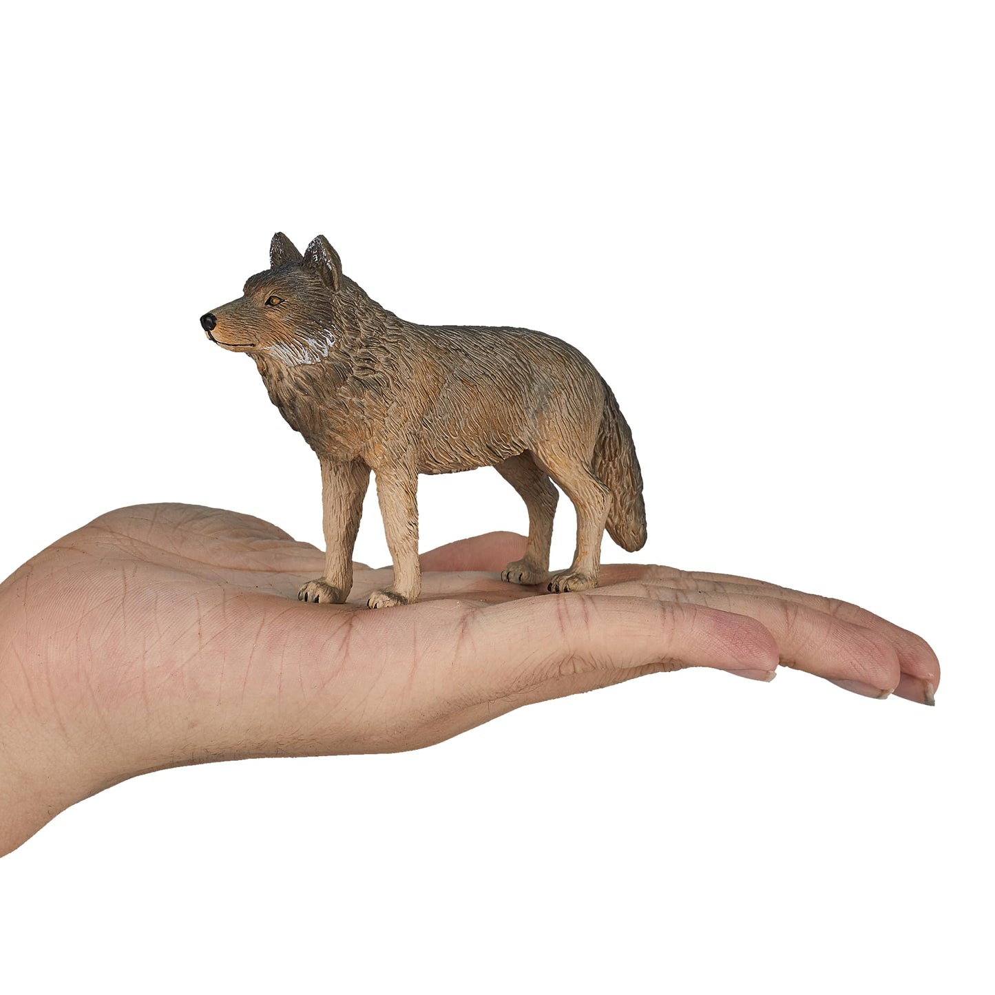 Mojo Timber Wolf Standing Realistic International Wildlife Hand Painted Toy Figurine
