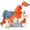 9 In 1 Chicken Stuffed Animal Set, Zippered Stuffed Chicken Plush Toys Egg Laying Hen With Eggs, Baby Chicks Plush Chickens And