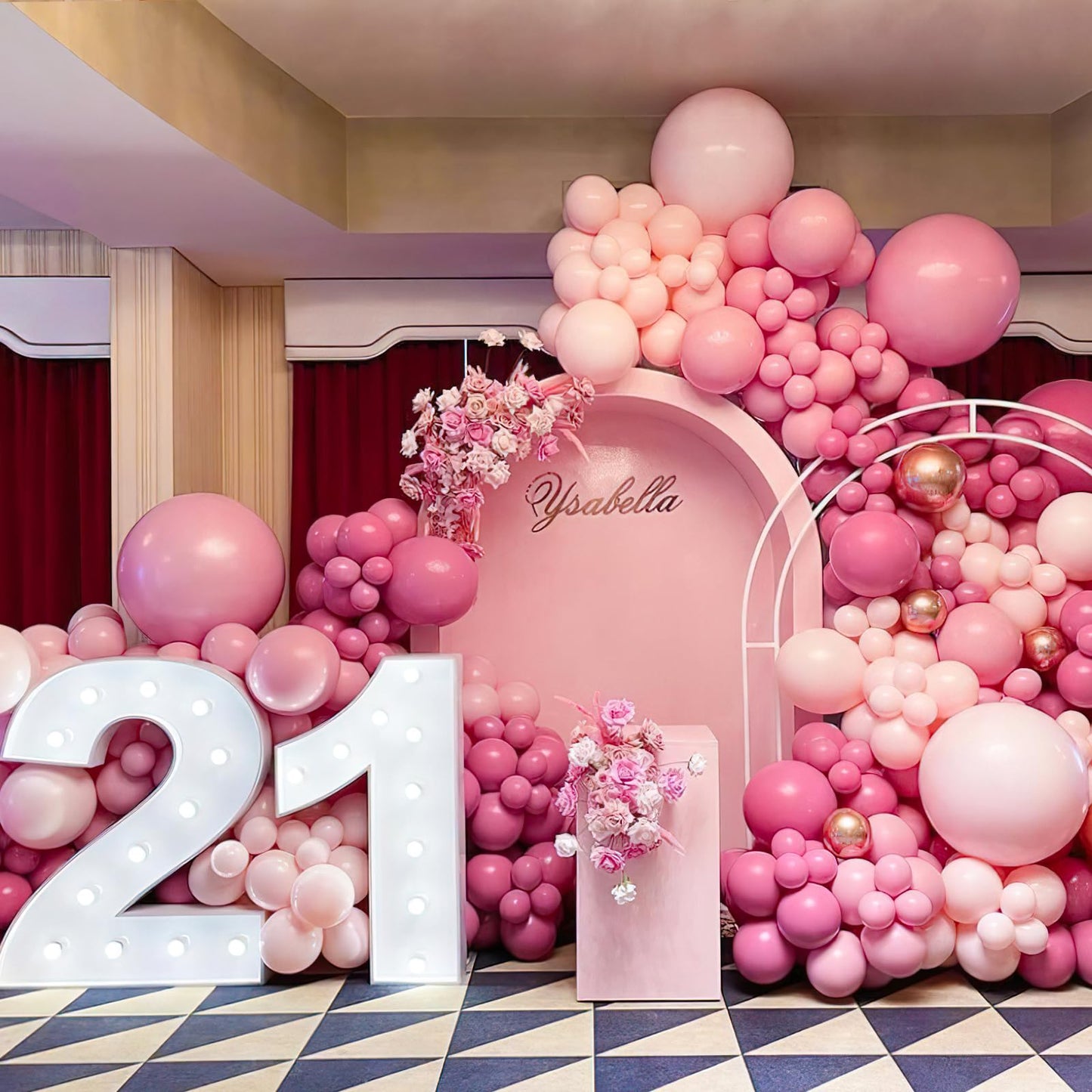 Partywoo Opera Mauve Balloons, 100 Pcs Boho Pink Balloons Different Sizes Pack Of 18 Inch 12 Inch 10 Inch 5 Inch Mauve Pink Balloons For Balloon Garland Or Balloon Arch As Party Decorations, Pink-F02