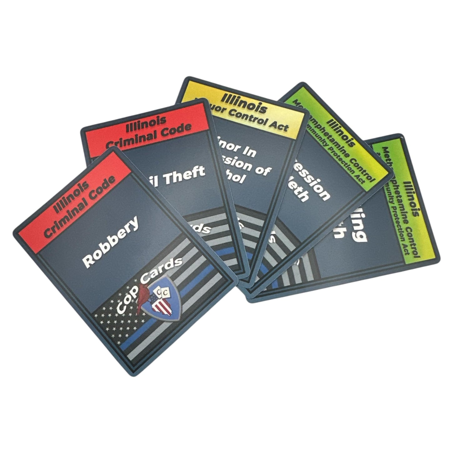 Cop Cards: enhanced Flashcards for Law Enforcement - Learning Aid or Police Gift (Illinois Academy Prep Edition)