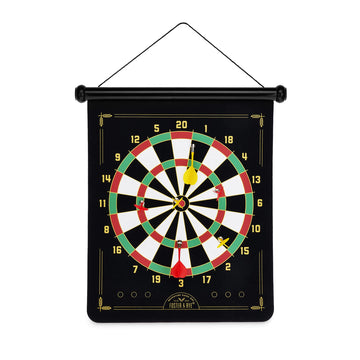 Foster & Rye Double Sided Magnetic Hunting Target Bullseye Drinking Game, Hang Anywhere, Includes 6, Dart Board Set
