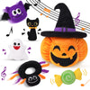 Bunny Chorus My First Halloween Plush Pumpkin Playset, Stuffed Pumpkin With Witch Hat, Stuffed Cat Spider Ghost Candy With Multi Sensory Rattles, For Baby Girls Boys
