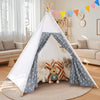 Senodeer Teepee Tent For Kids Indoor - Kids Tee Pee Tent With Light & Flag, Cotton Foldable Toddler Teepee Outdoor, Sleepover Pa