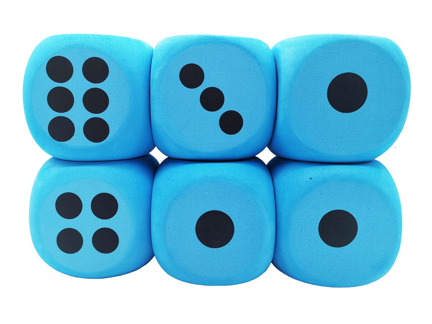 Qidiwin Jumbo Foam Dices - 3.94'' Giant Dot Dices, Eva Foam, 6Pcs Blue