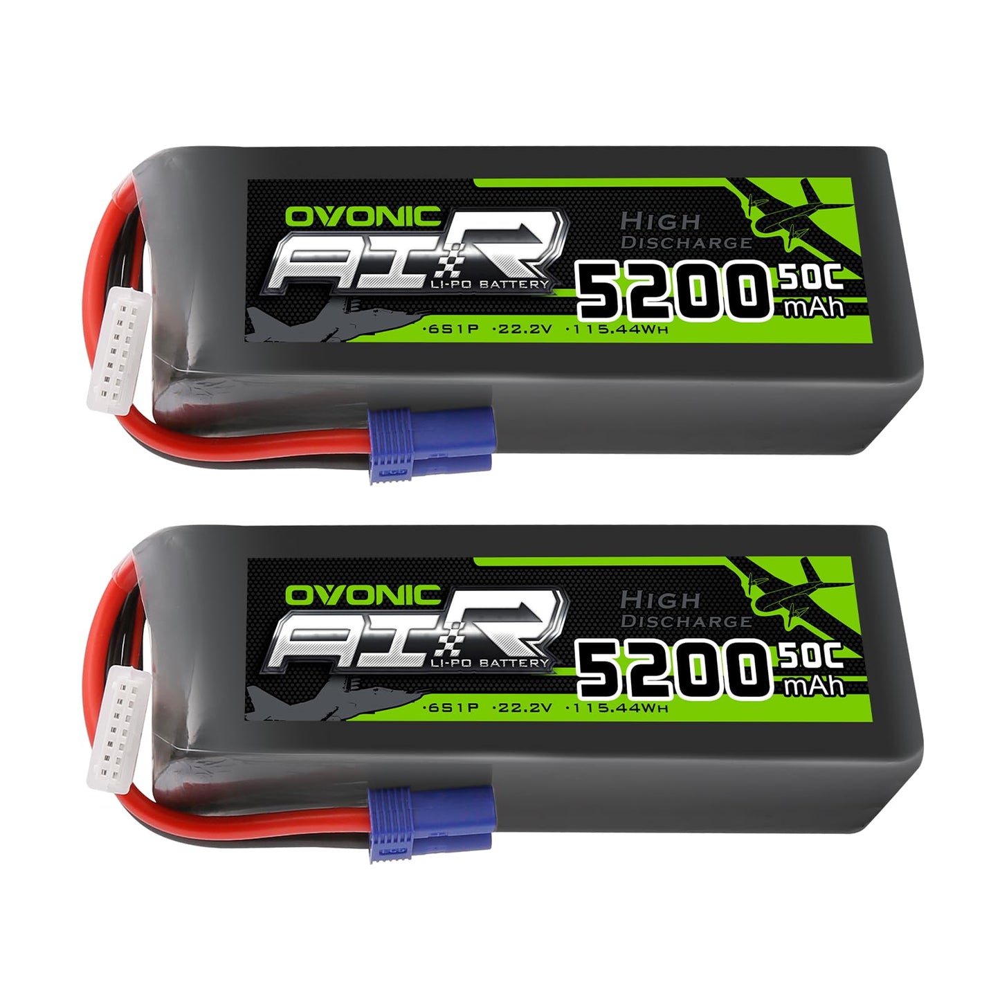OVONIC Lipo Battery 5200mAh 50C 22.2V 6S RC Battery with EC5 Connector for RC Plane DJI Quadcopter RC Airplane RC Helicopter RC