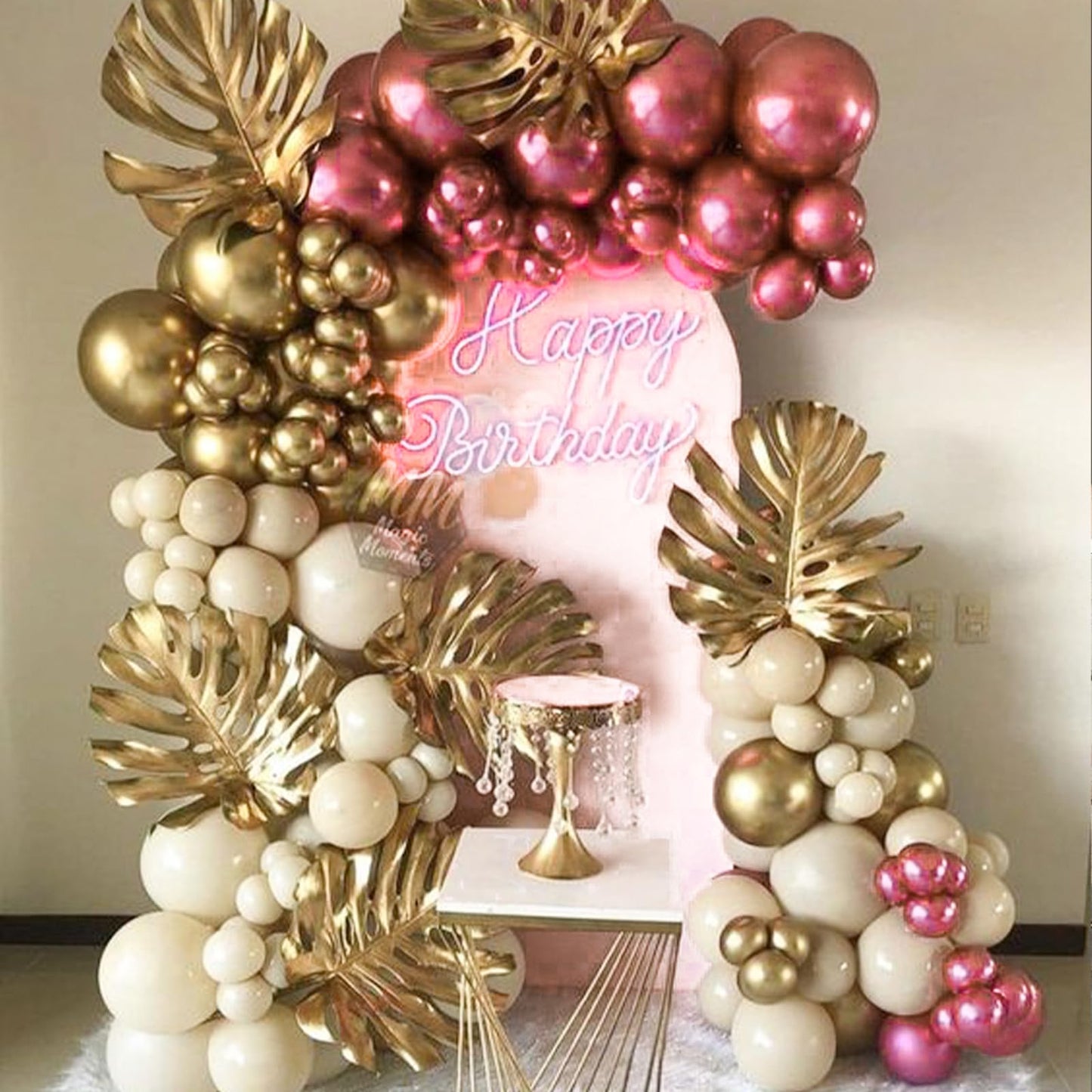 Partywoo, 120 Pcs Metallic Dark Pink Balloons, 5 Inch, Balloon Garland Or Arch Decorations, Non-Toxic, Latex, Air Or Helium, Birthday, Wedding, Baby Shower, Party, Unisex