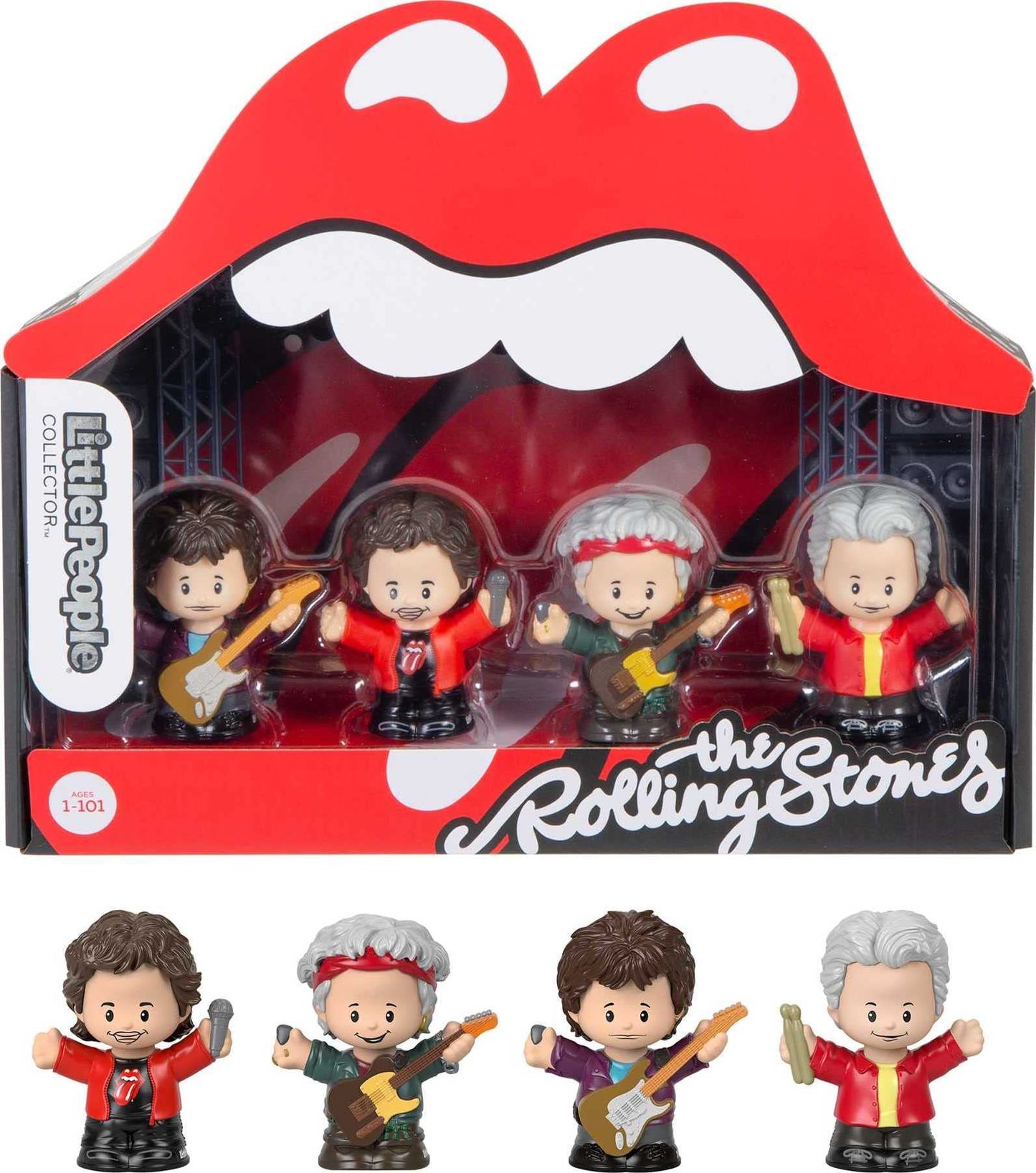 Little People Collector Rolling Stones Special Edition Figure Set in Display Gift Package for Adults & Fans, 4 Figurines