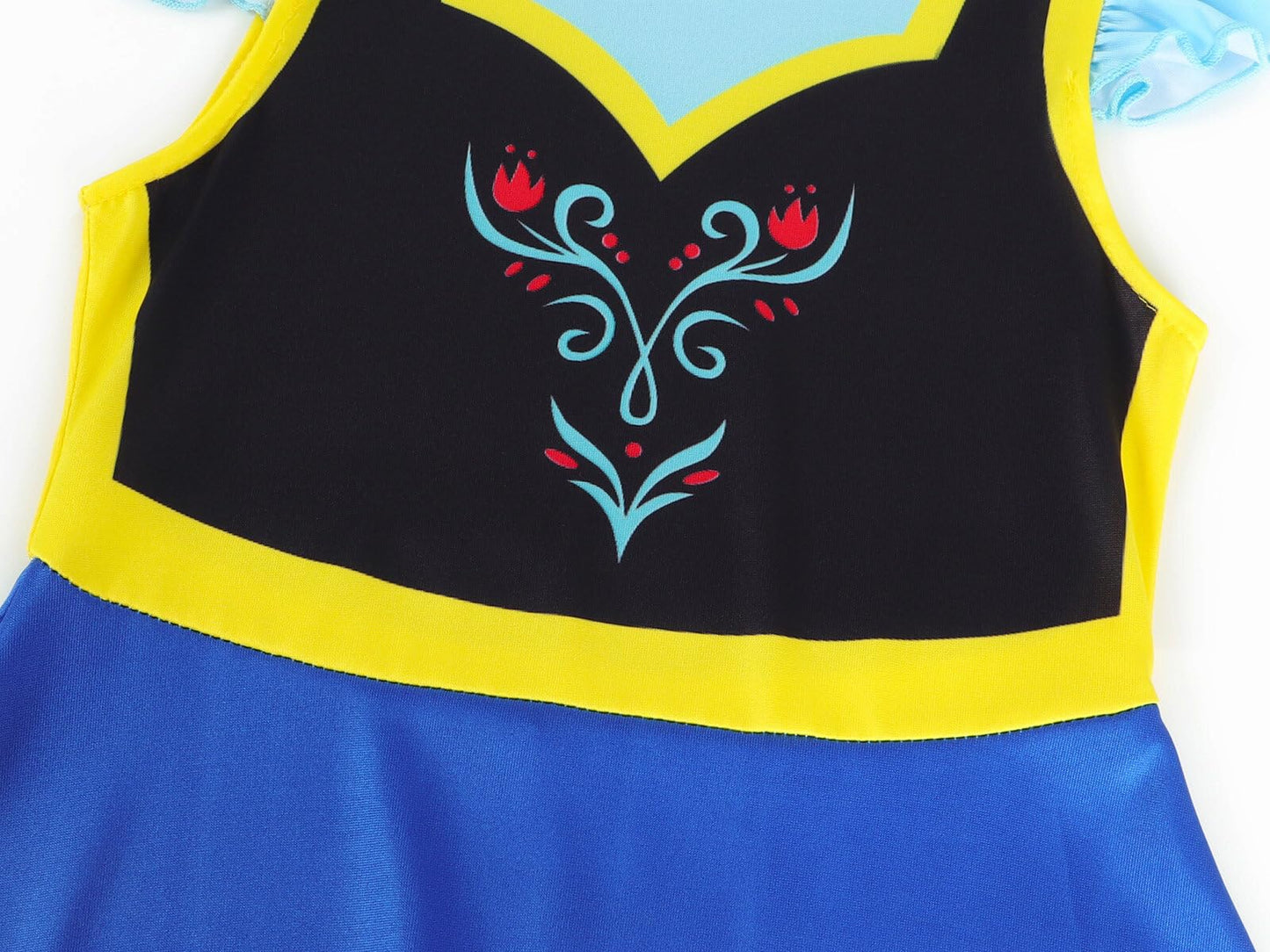 Wonderbabe Snow Queen Princess Costume For Girls Birthday Party Halloween Fancy Dress Up For Cosplay Toddler Short Sleeve Blue F