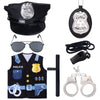 Keymall Kids Police Costume Set-7 Pcs Police Officer Dress Up For Boys-Hat,Vest, Badge,Whistle,Sunglasses,Handcuff,Baton (Set C)