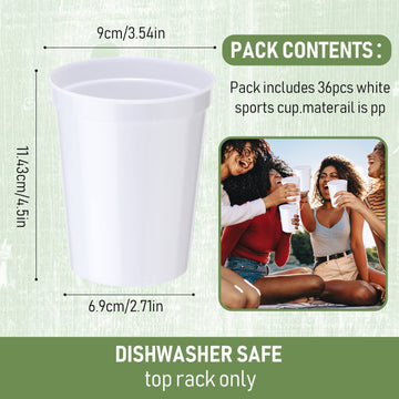 Yungyan 16Oz Stadium Plastic Cups Blank Reusable Drink Tumblers Stadium Cups Party Cups For Birthday Party, Events, Baby Shower,