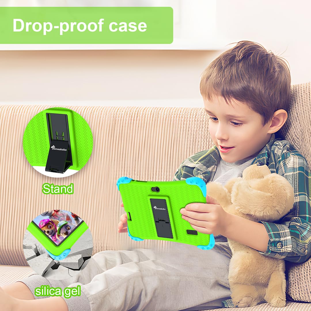 Semeakoko 7 Inch Kids Tablet with Android 12 - Age 2-12,Quad-Core 2GB/32GB,iWawa Learning App,Early Childhood Education,Parental