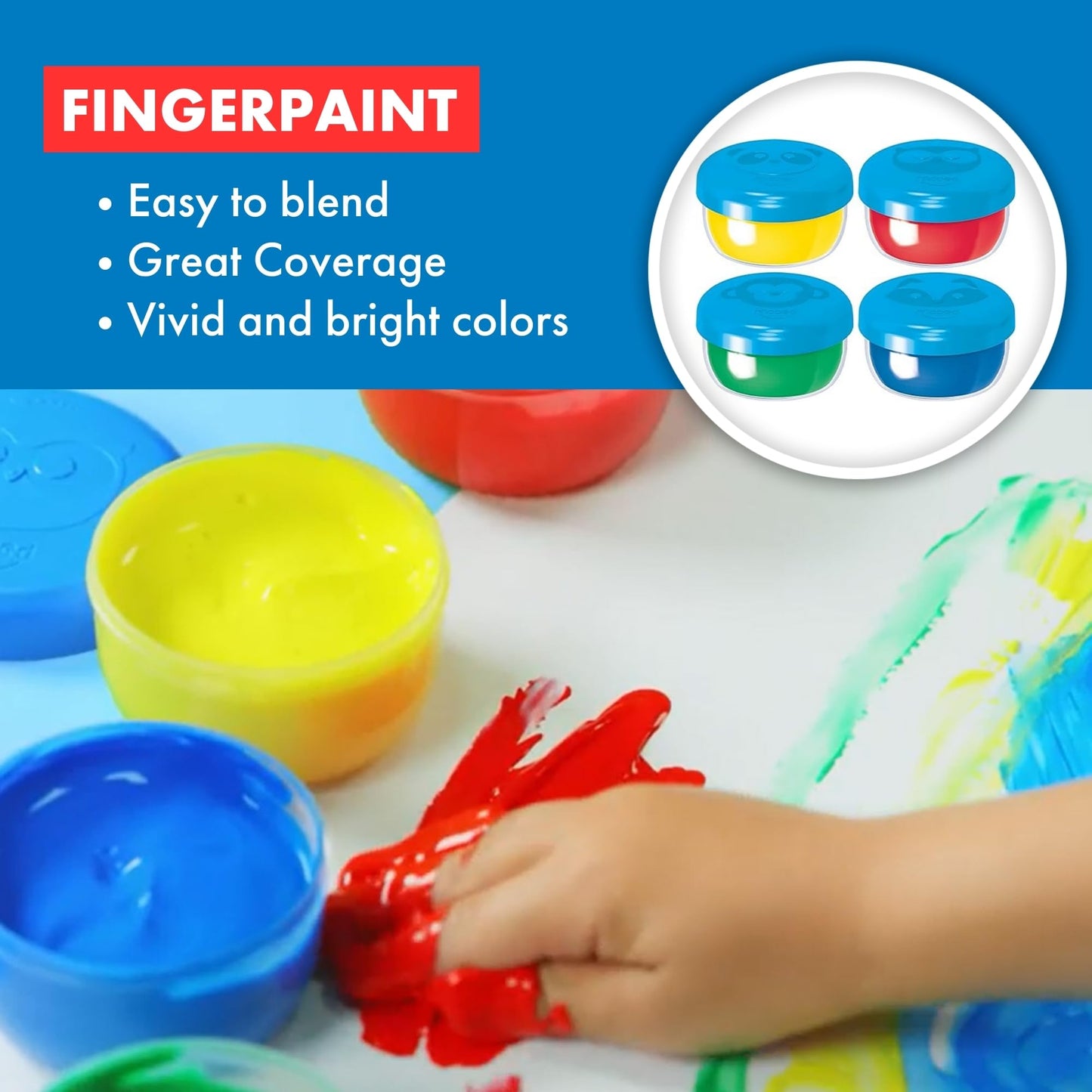 Maped - First Finger Paint - 4 Vivid Colors - Safe for Children