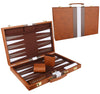 Backgn Set - Classic Board Game with enhanced Leather Case - Portable Travel Strategy Backgn Game Set for mature-themeds Kids (18inch Brown)