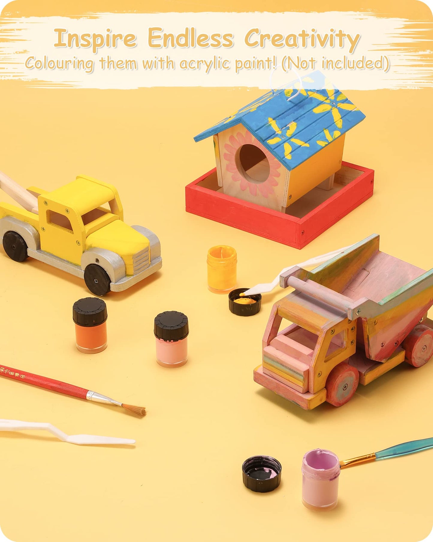 Sainsmart Jr. Woodworking Building Kit, 3-In-1 Kids Stem Projects Set, Diy Wood Crafts Assembly Toys With Different Combinations For Boys And Girls